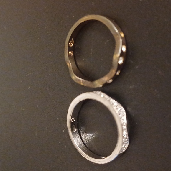 Swarovski Ring 2 Bands Authentic w faux diamond crystal US 5.5 + a gift - Picture 2 of 8